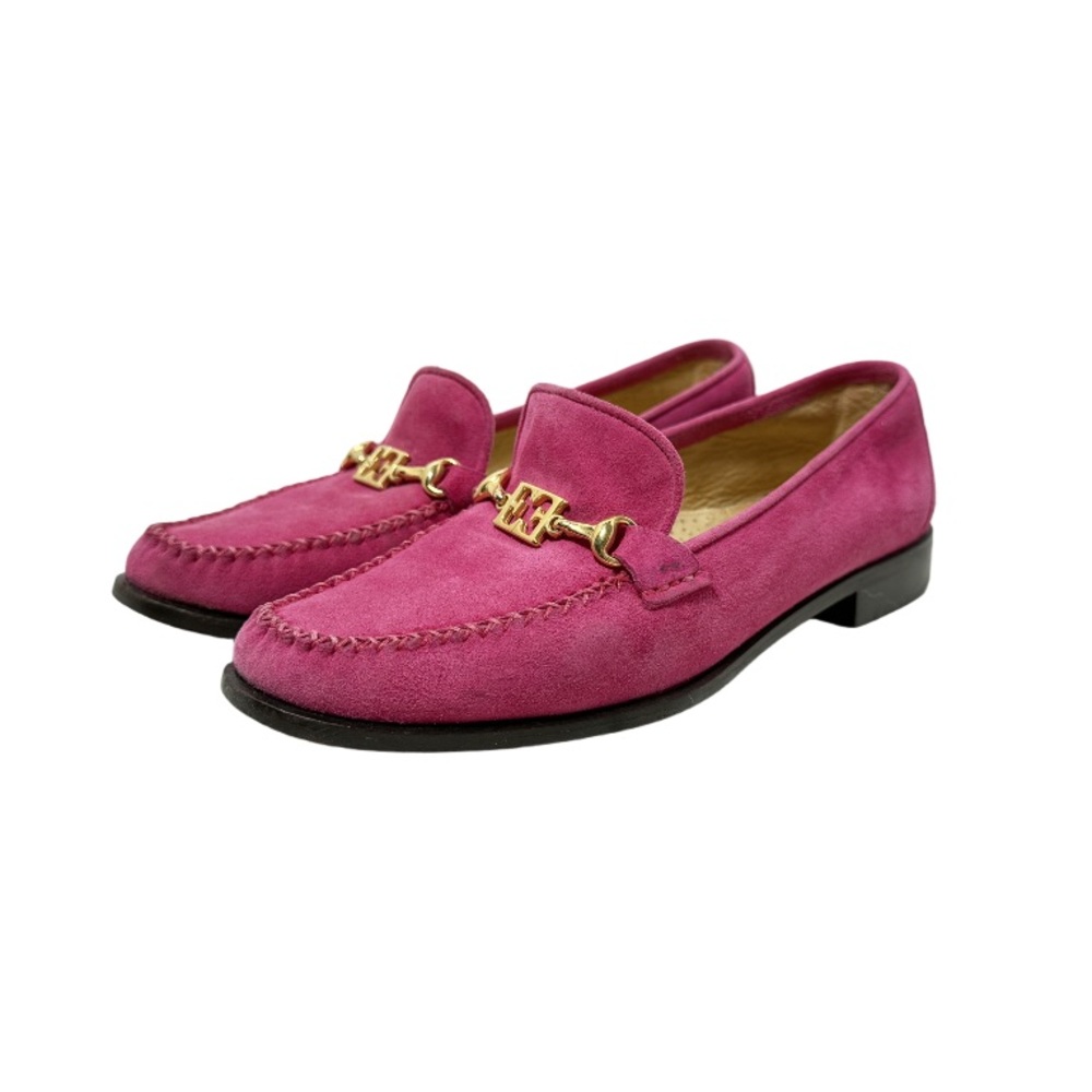 ESCADA | Handsewn Italian Moccasins Loafers Pink Suede Office Career Preppy VTG - Picture 3 of 16